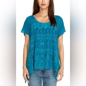 JOHNNY WAS Sutera Silk Tunic Top Sz Large